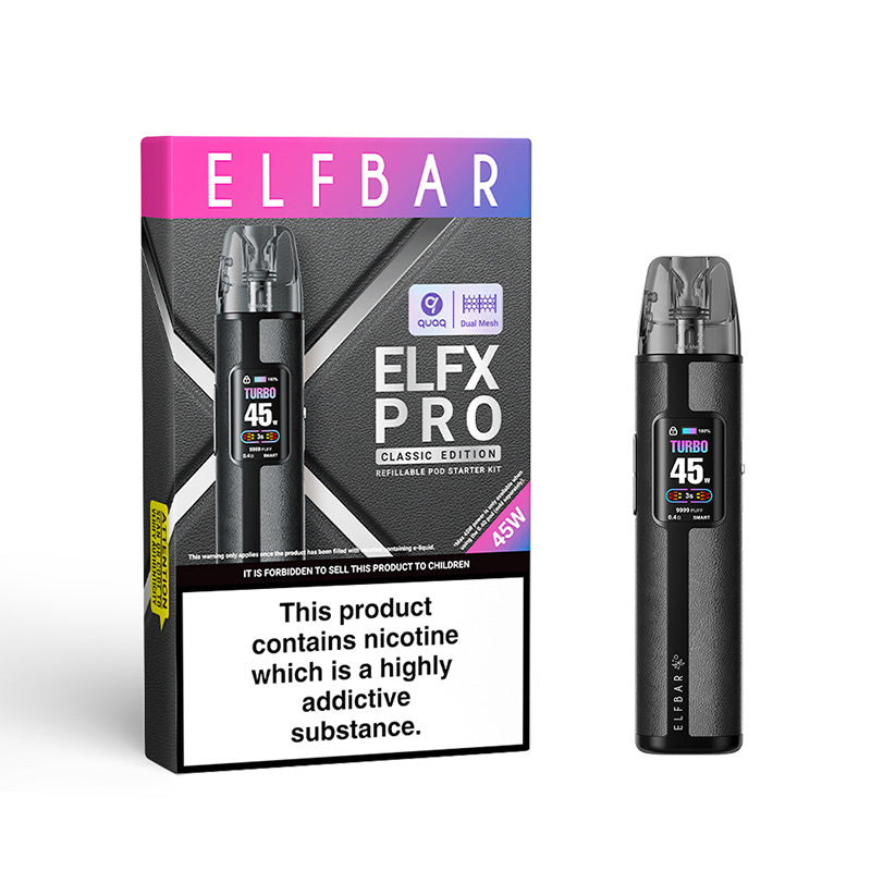 Elfbar ELFX Pro Refillable Pod Kit | 1200mAh, 45W, MTL & DTL Elfbar ELFX Pro Refillable Pod Kit | 1200mAh, 45W, MTL & DTL