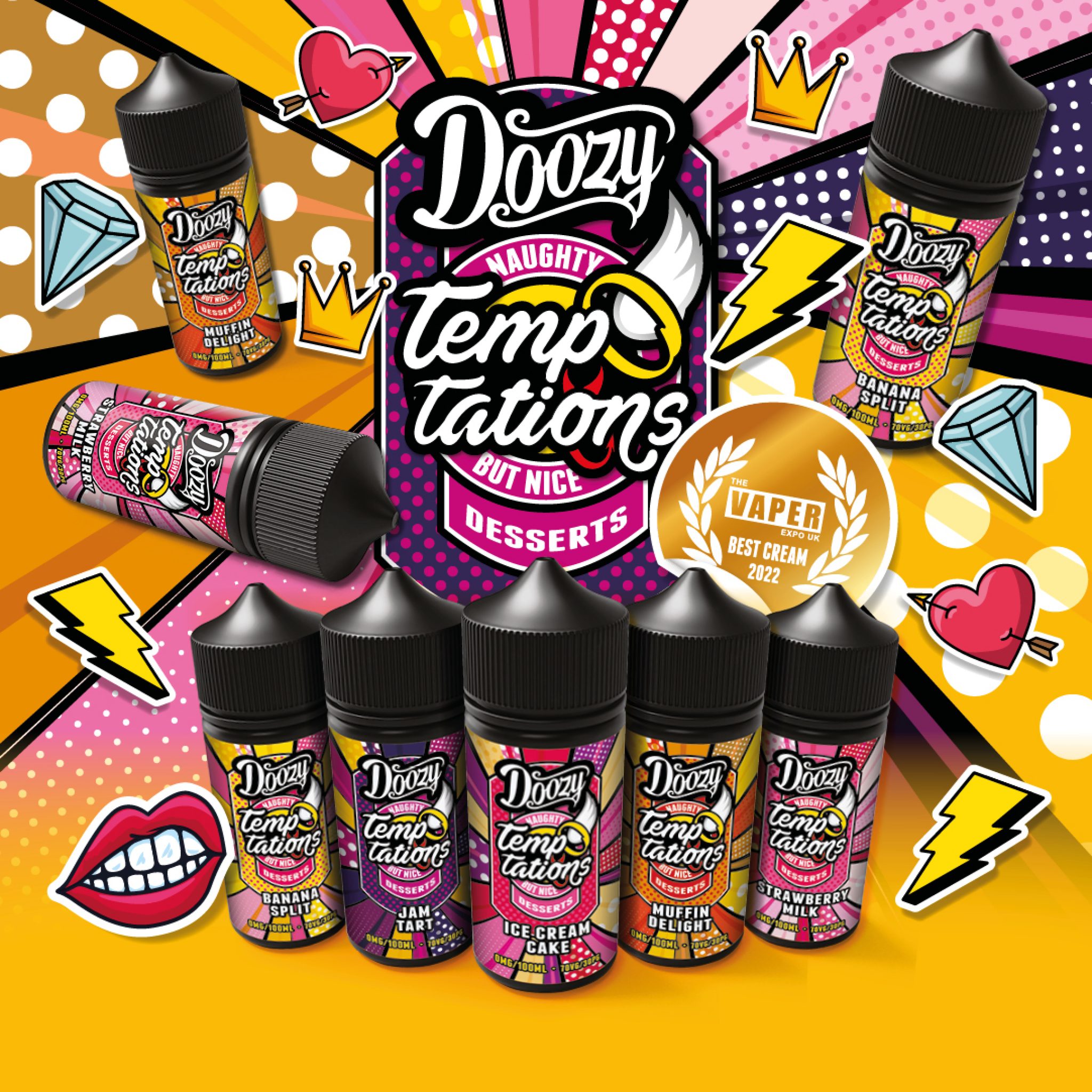 Doozy Temptations 100ml Shortfill (Nic Shots Included)