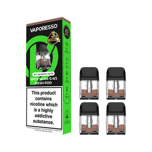 Packaging for Vaporesso XROS COREX 3.0 Pods in 0.4Ω, 0.6Ω, and 0.8Ω