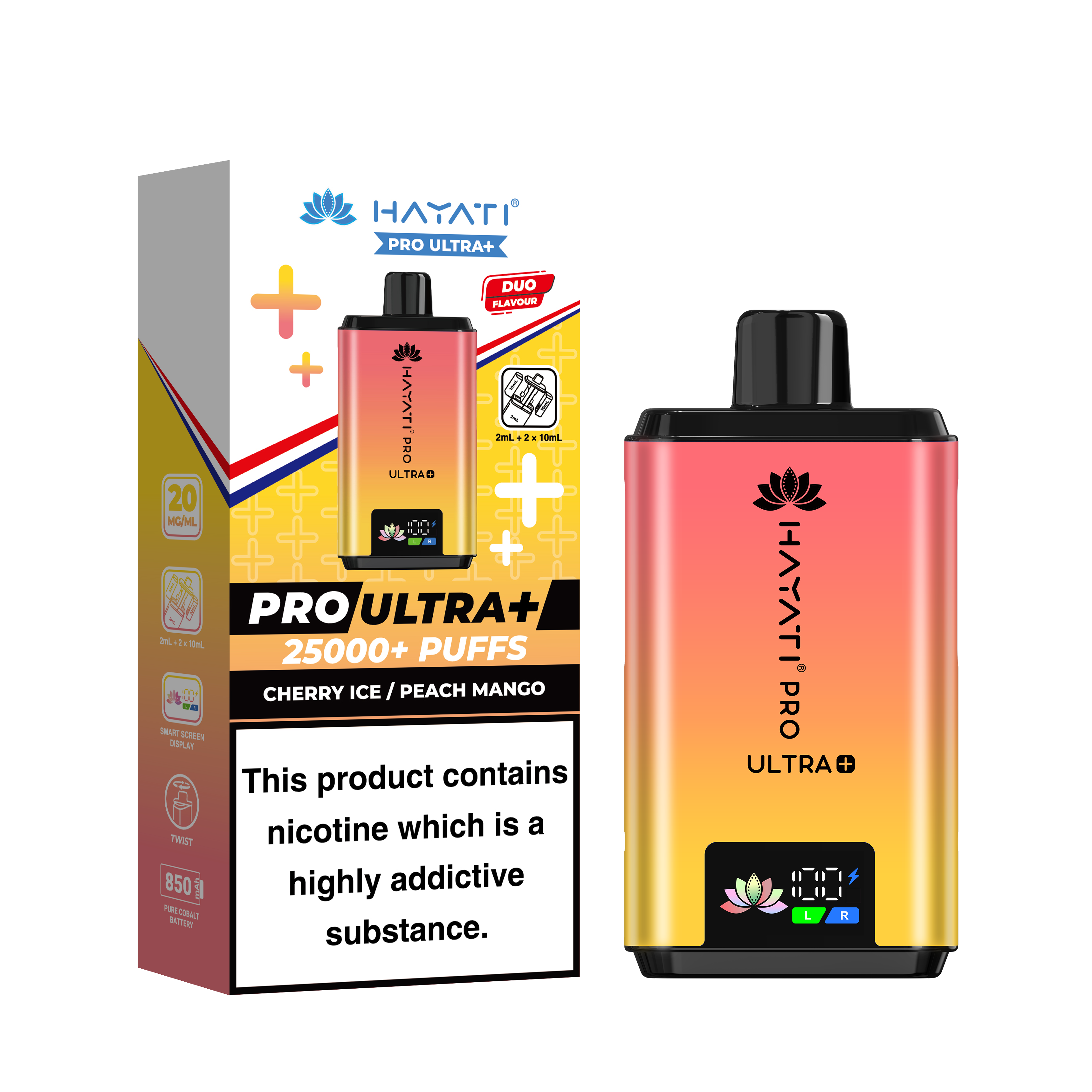 Hayati Pro Ultra Plus 25K prefilled pod kit rechargeable vape