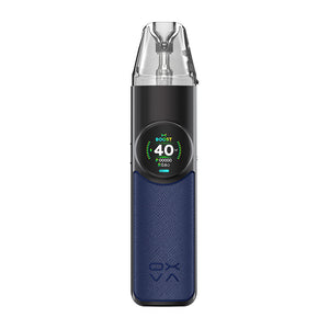 OXVA NeXLIM Pod Kit in Dark Blue charging via USB-C