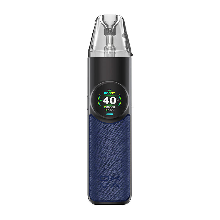 OXVA NeXLIM Pod Kit in Dark Blue charging via USB-C