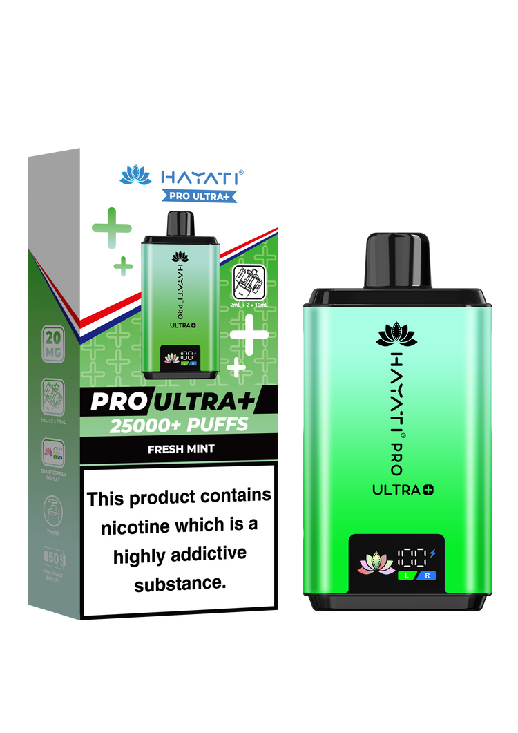 Hayati Pro Ultra Plus 25K prefilled pod kit rechargeable vape