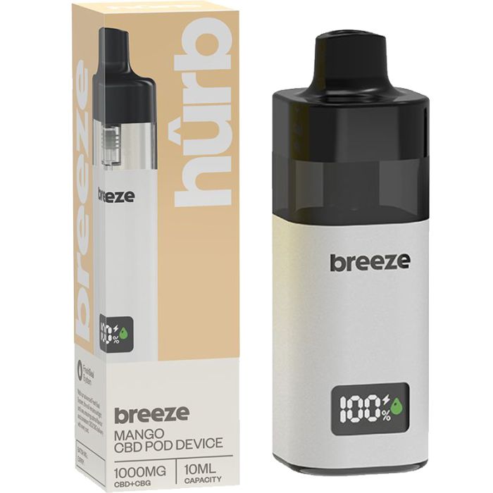 Hurb Breeze CBD + CBG pod device with pre-filled pod