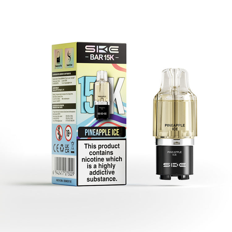 SKE Bar 15K 2ml prefilled pod with 10ml refill container