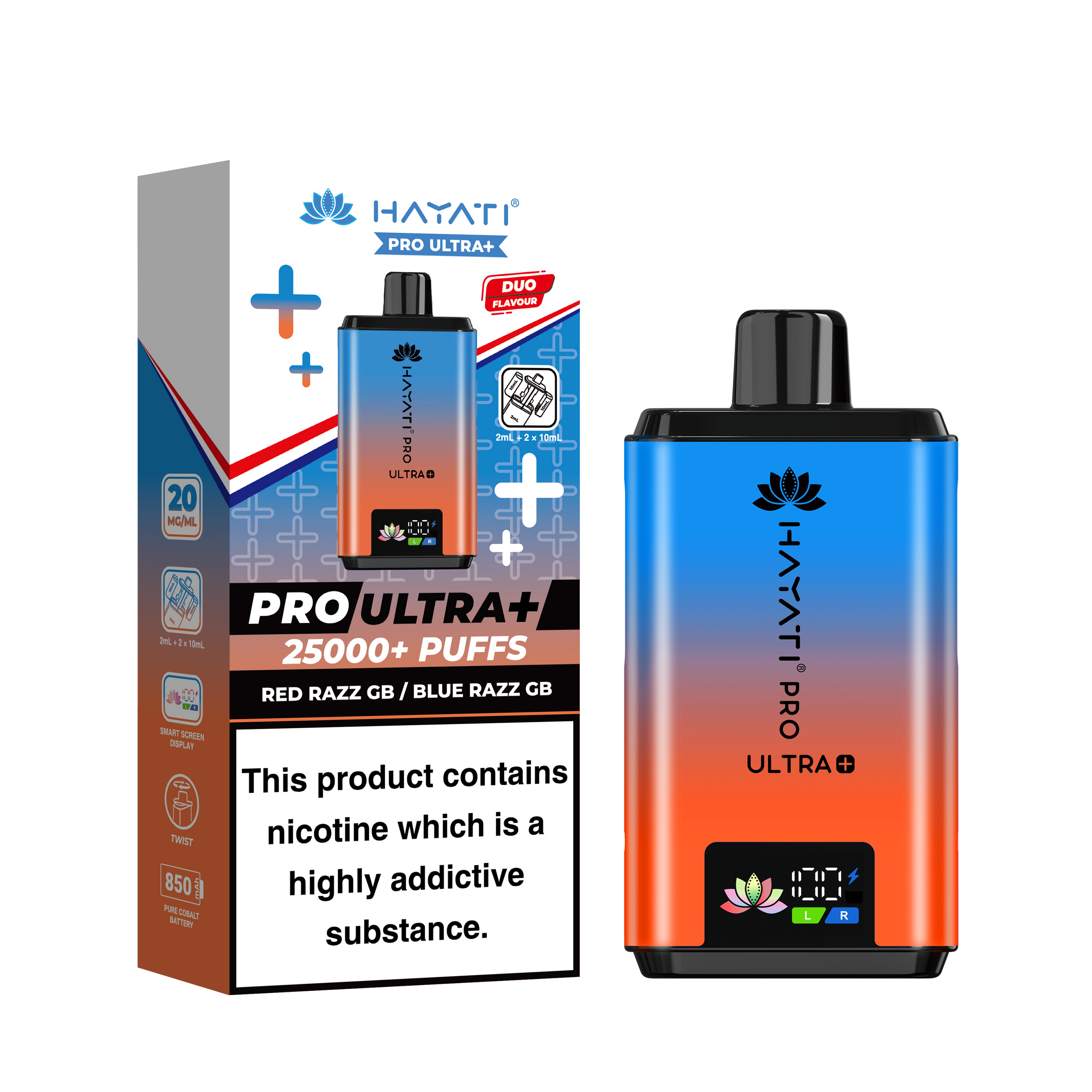 Hayati Pro Ultra Plus 25K prefilled pod kit rechargeable vape