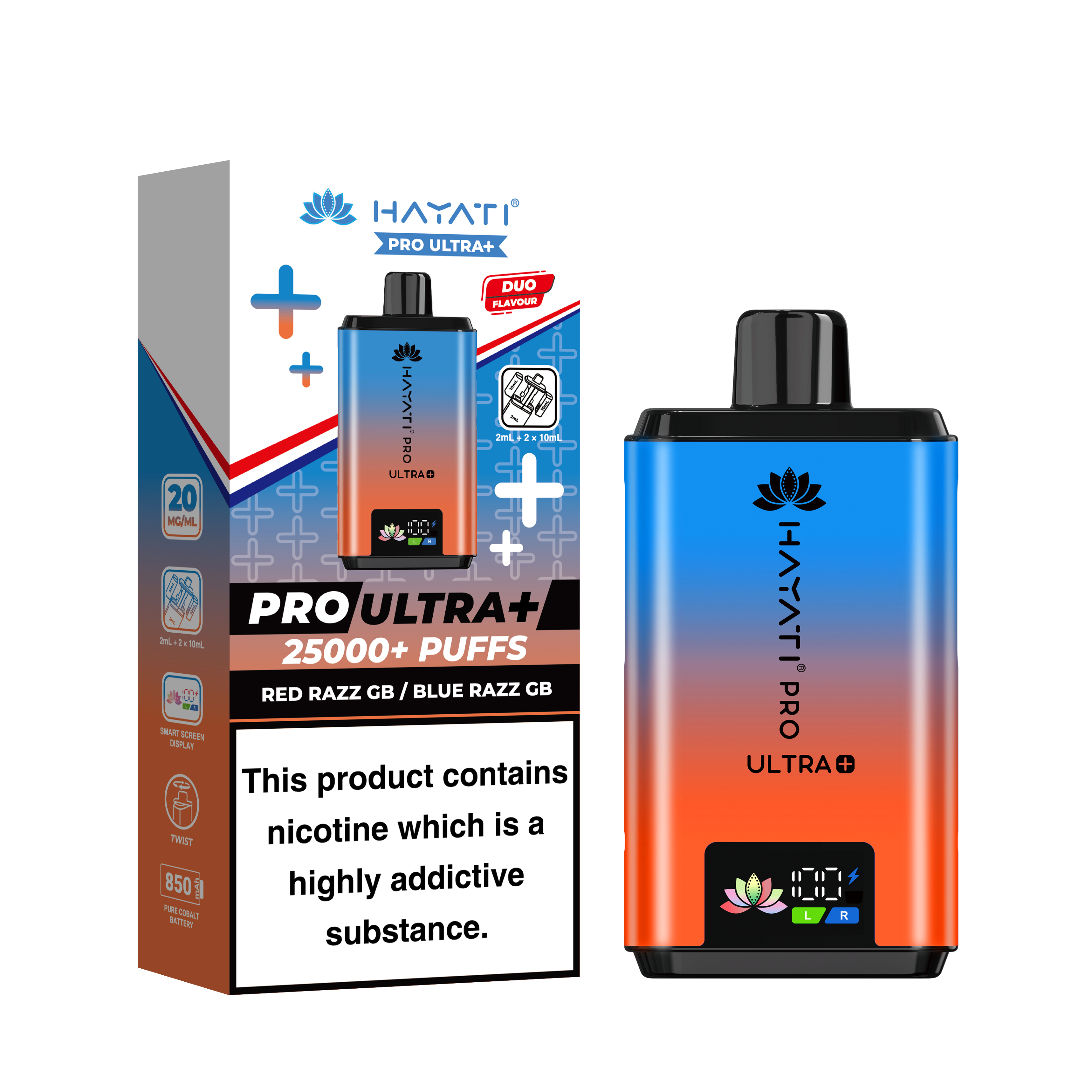 Hayati Pro Ultra Plus 25K prefilled pod kit rechargeable vape