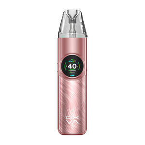 OXVA NeXLIM Pod Kit in Rose Gold next to its 2ml refillable top-fill pod