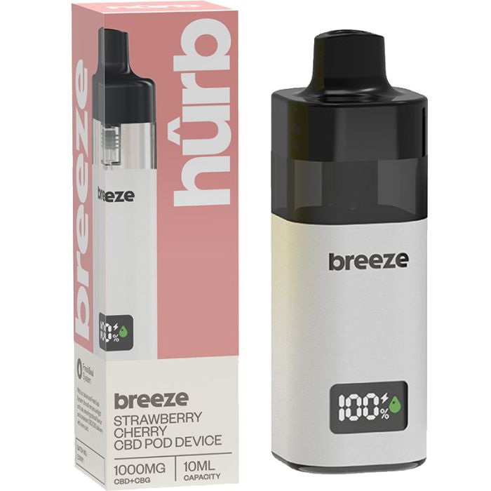Hurb Breeze CBD + CBG pod device with pre-filled pod