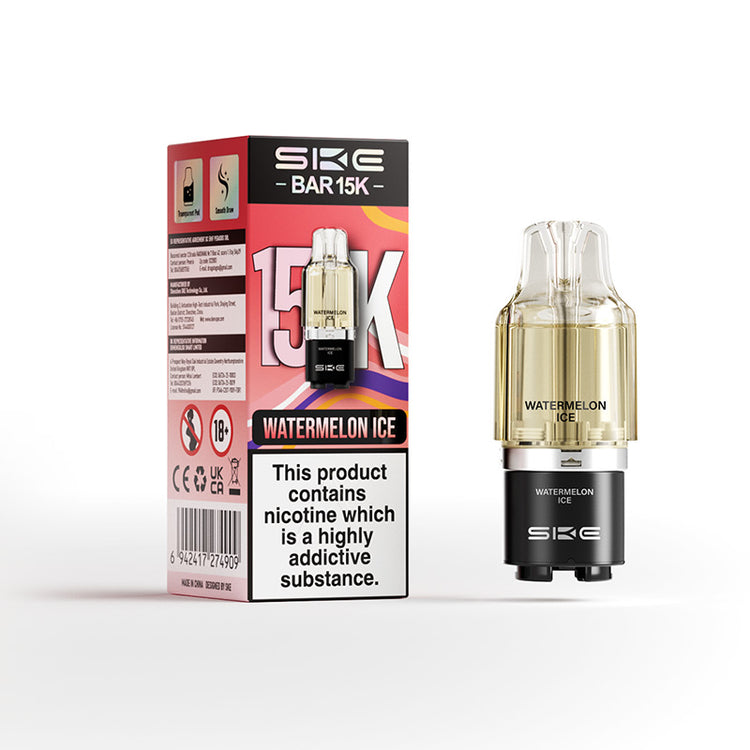 SKE Bar 15K 2ml prefilled pod with 10ml refill container