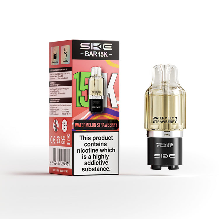 SKE Bar 15K 2ml prefilled pod with 10ml refill container