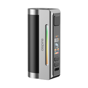 Aspire Zelos M80 Mod in Black & Silver showing the 0.96-inch TFT colour screen
