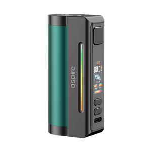 Aspire Zelos M80 Mod in Green & Gunmetal, compact metal-alloy build