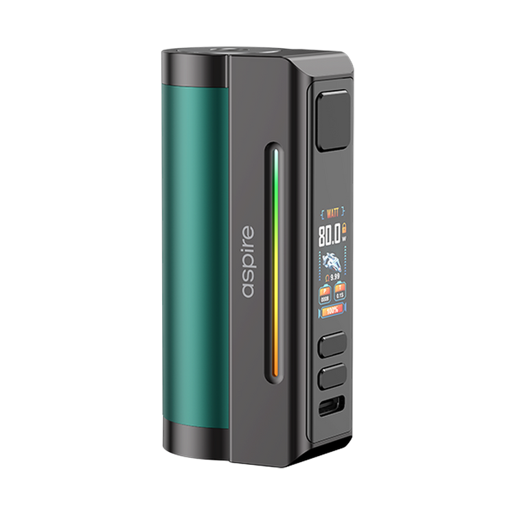 Aspire Zelos M80 Mod in Green & Gunmetal, compact metal-alloy build