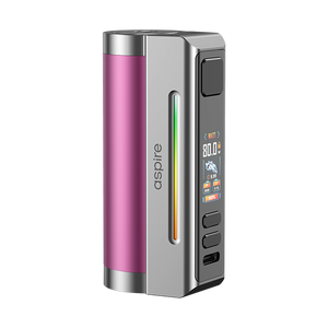 Aspire Zelos M80 Mod in Pink & Silver with dual LED battery indicators