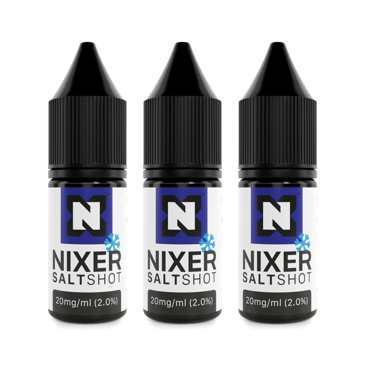 Nixer ICE Nic Salt Shot 20mg 10ml 50/50 bottles