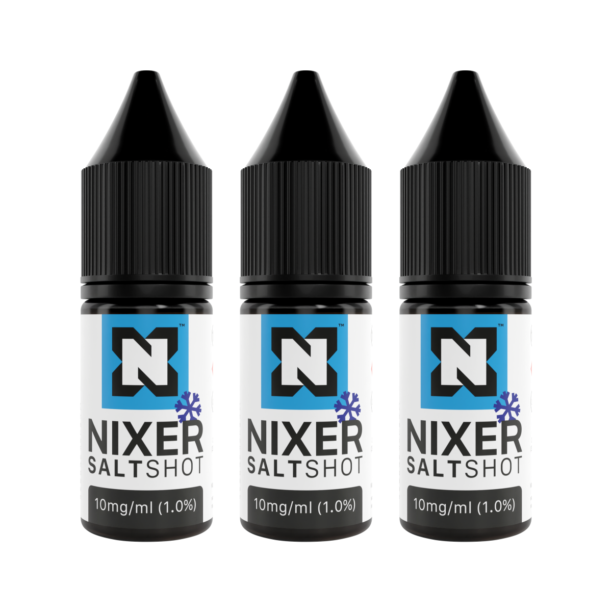 Nixer ICE Nic Salt Shot 10mg 10ml 50/50 bottles