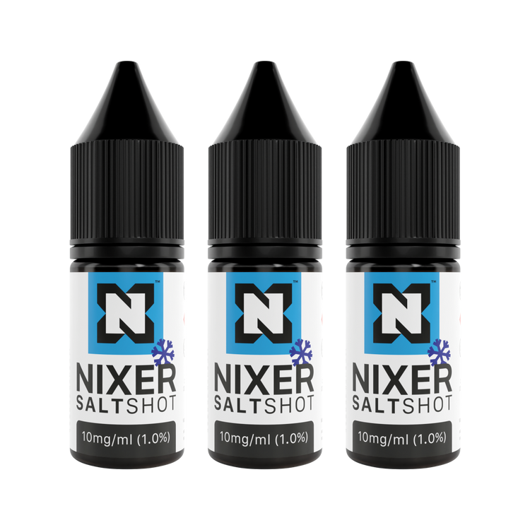 Nixer ICE Nic Salt Shot 10mg 10ml 50/50 bottles