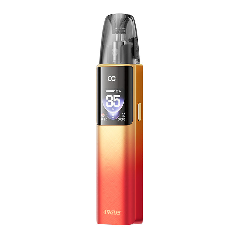 Voopoo Argus G4 Kit in Orange with adjustable airflow and matte die-cast body